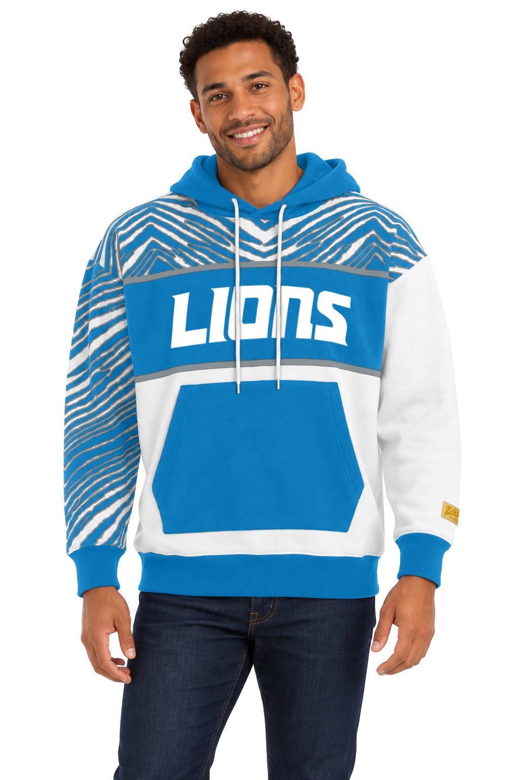 Zubaz NFL Men's & Women's 90s Strong Arm Hoodie, Detroit Lions