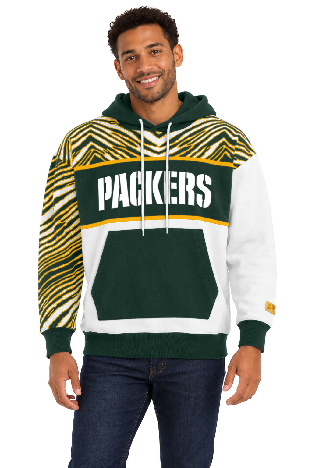 Zubaz NFL Men's & Women's 90s Strong Arm Hoodie, Green Bay Packers