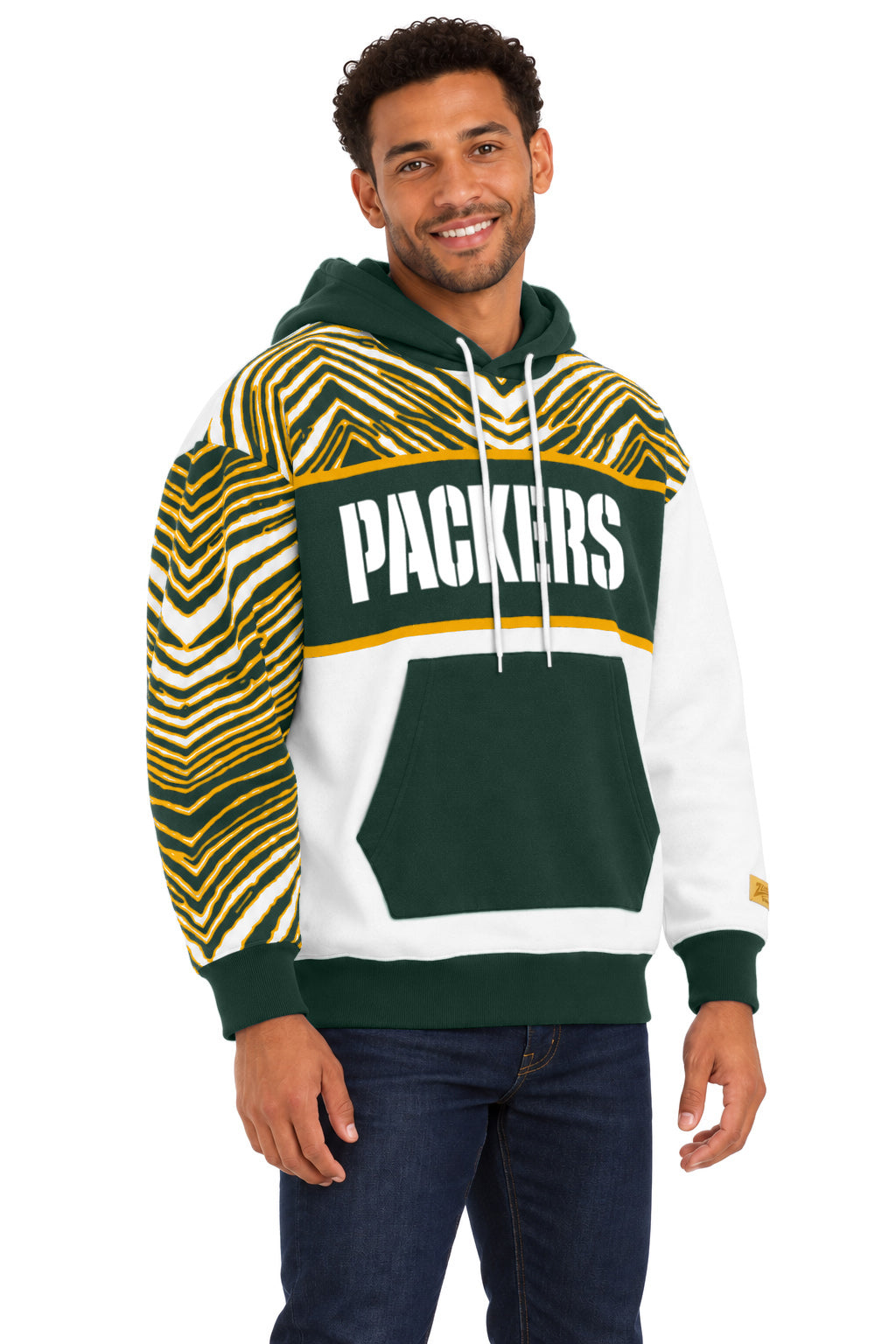 Zubaz NFL Men's & Women's 90s Strong Arm Hoodie, Green Bay Packers