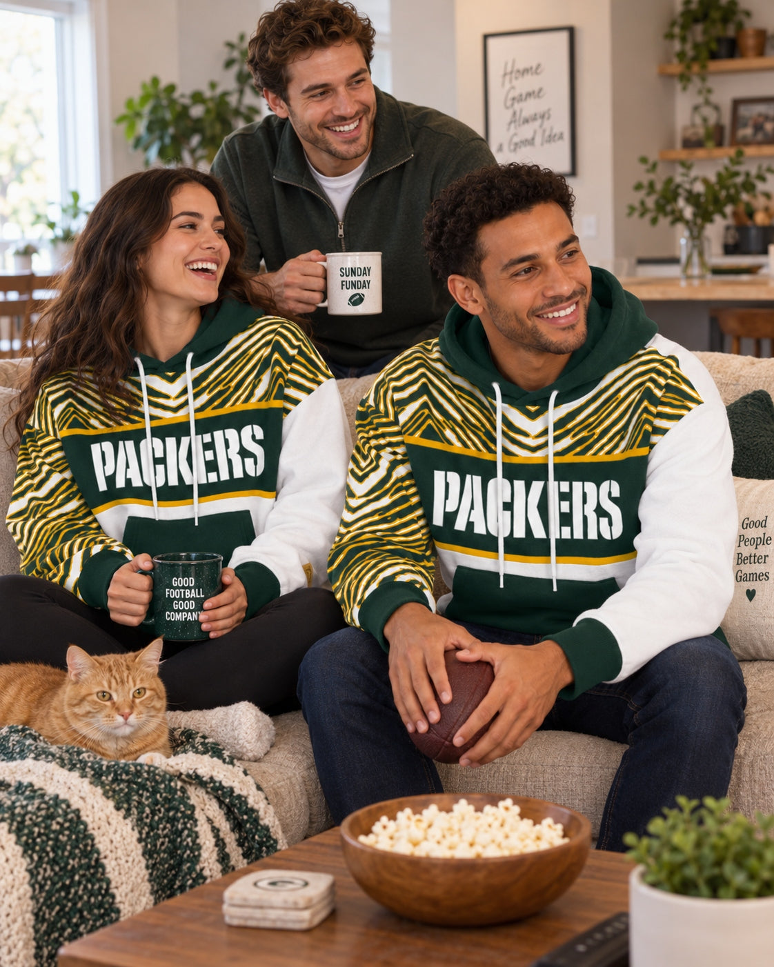 Zubaz NFL Men's & Women's 90s Strong Arm Hoodie, Green Bay Packers