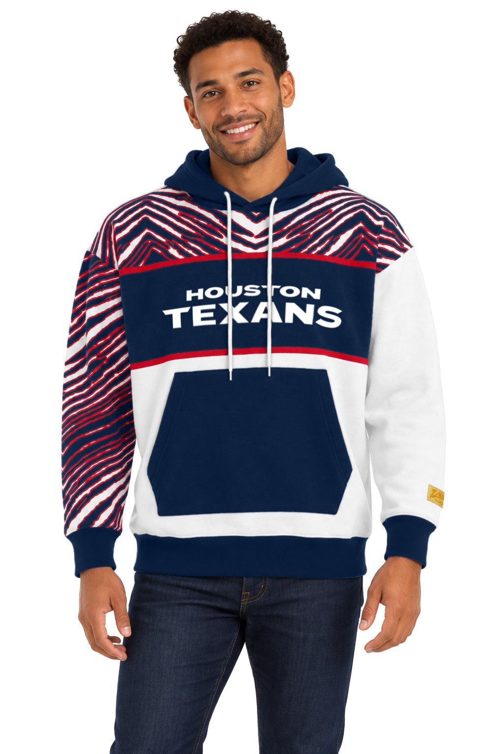Zubaz NFL Men's & Women's 90s Strong Arm Hoodie, Houston Texans