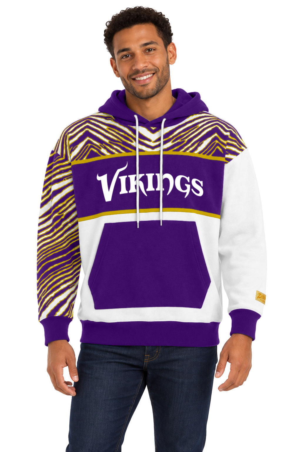 Zubaz NFL Men's & Women's 90s Strong Arm Hoodie, Minnesota Vikings