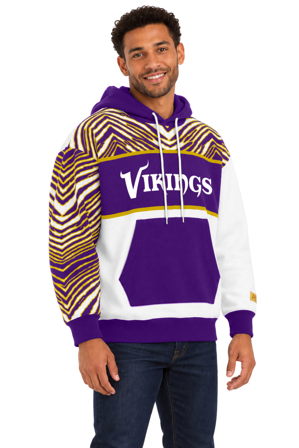 Zubaz NFL Men's & Women's 90s Strong Arm Hoodie, Minnesota Vikings