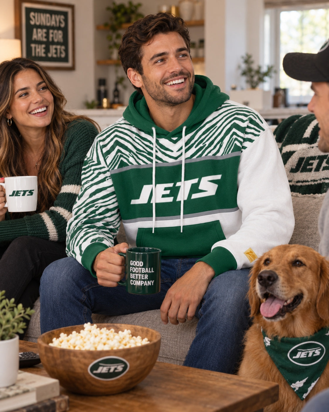 Zubaz NFL New York Jets Unisex 90s Vintage Strong Arm Hoodie