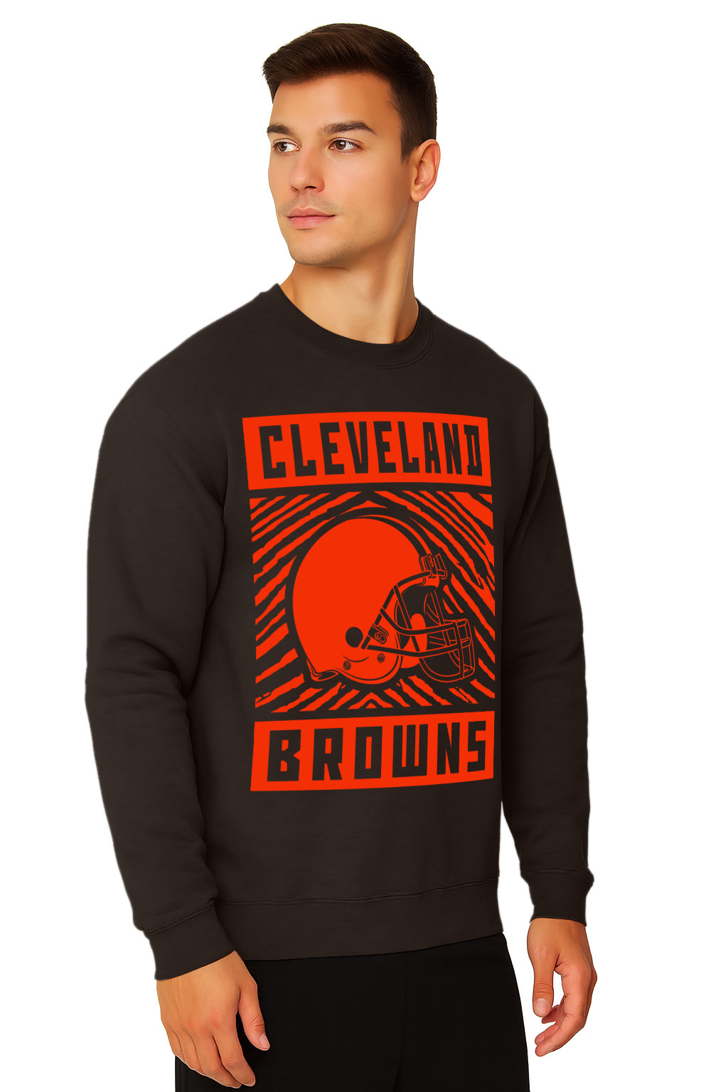 Zubaz NFL Cleveland Browns Men's Gridiron Crewneck