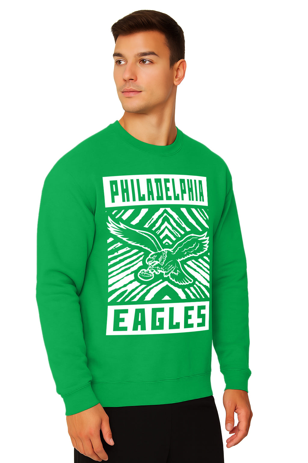 Zubaz NFL Philadelphia Eagles Men's Gridiron Crewneck