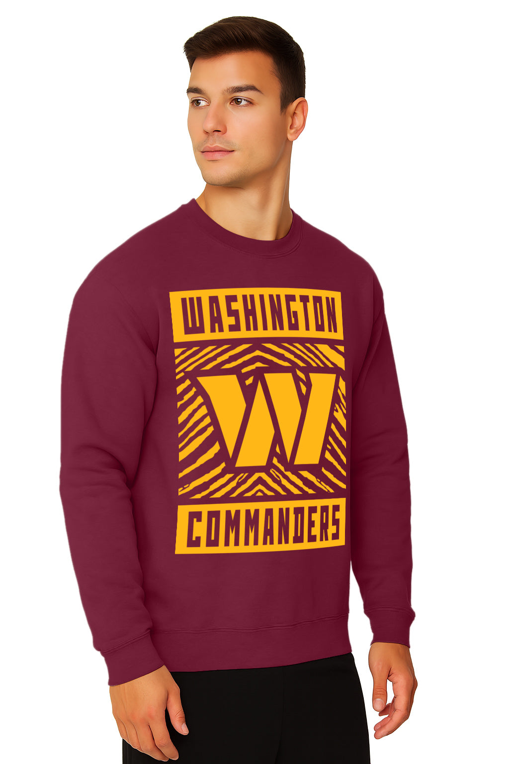 Zubaz NFL Washington Commanders Men's Gridiron Crewneck