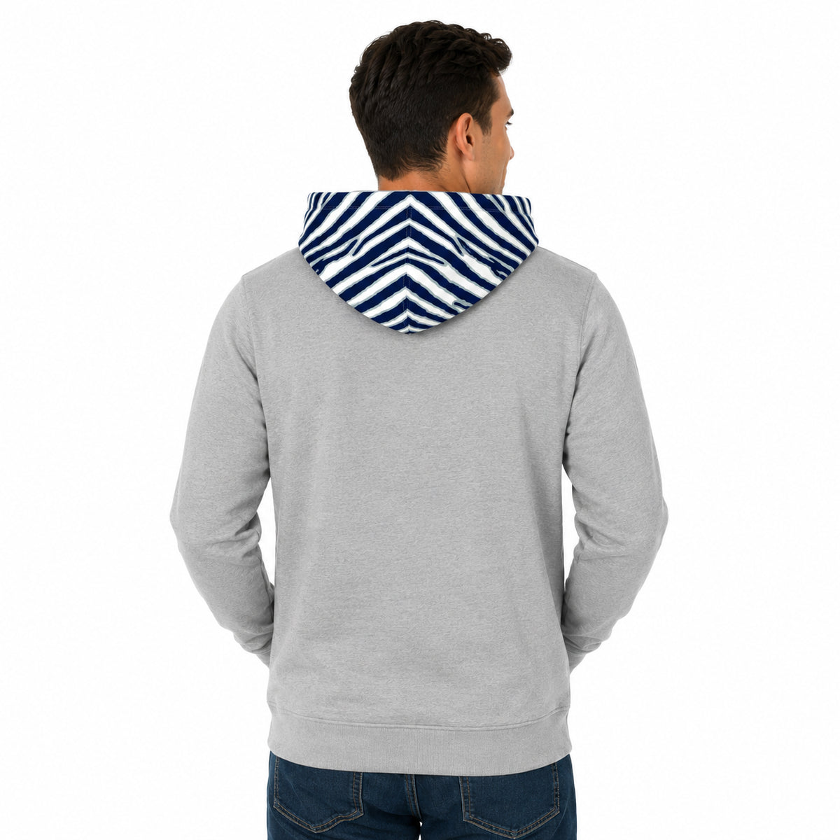 Zubaz NFL Dallas Cowboys Men's Gray 3 Color Zebra-Hood Hoodie - view 3