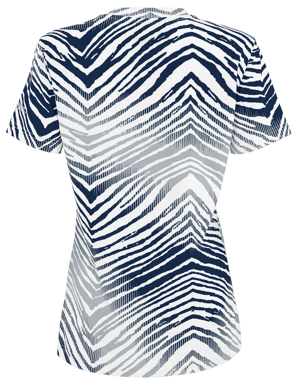 Zubaz NFL Dallas Cowboys Women's Team Color 2 Color Zebra Circle Logo Short-Sleeve T-Shirt
