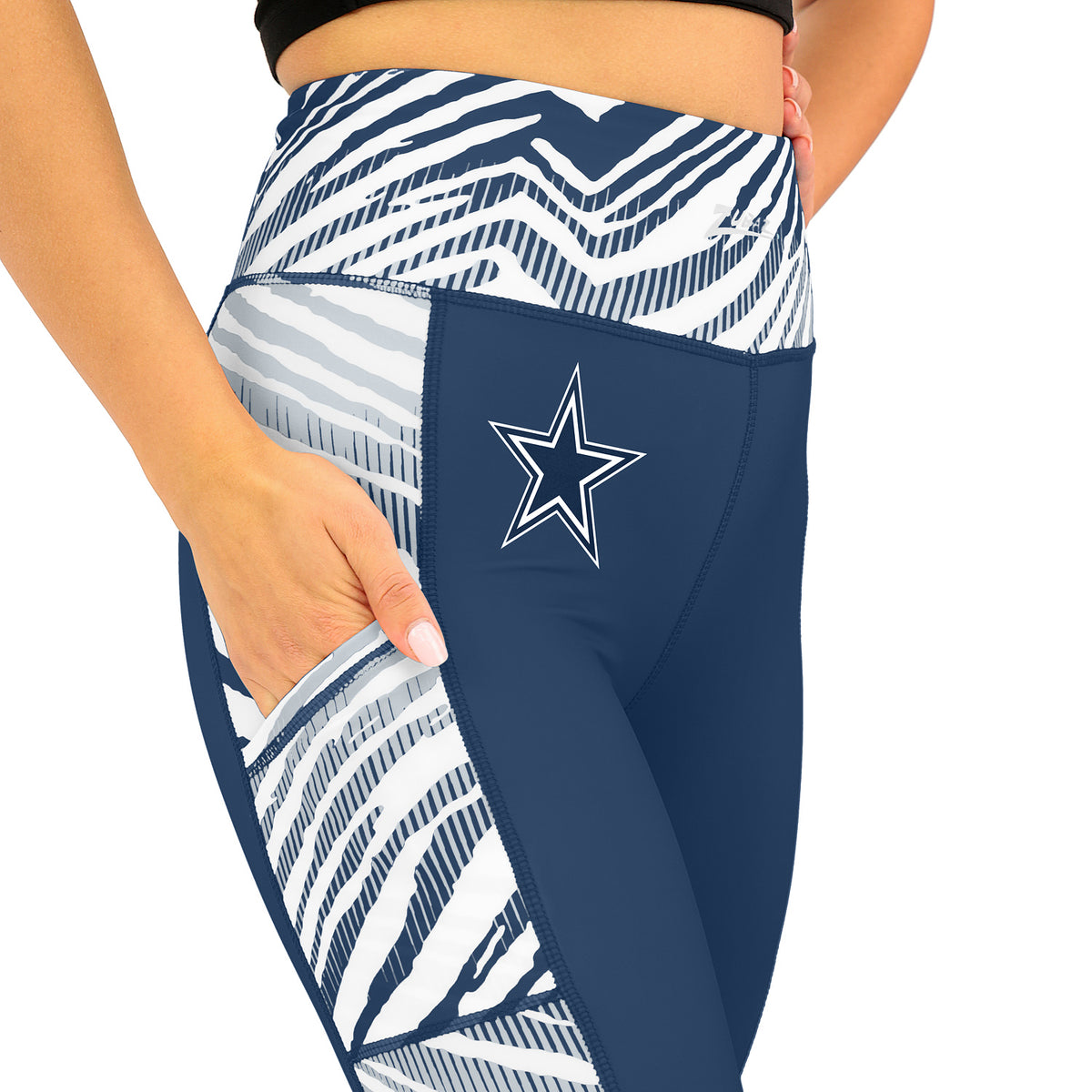 Zubaz NFL Women's Elevated Zebra Ombre Leggings, Dallas Cowboys