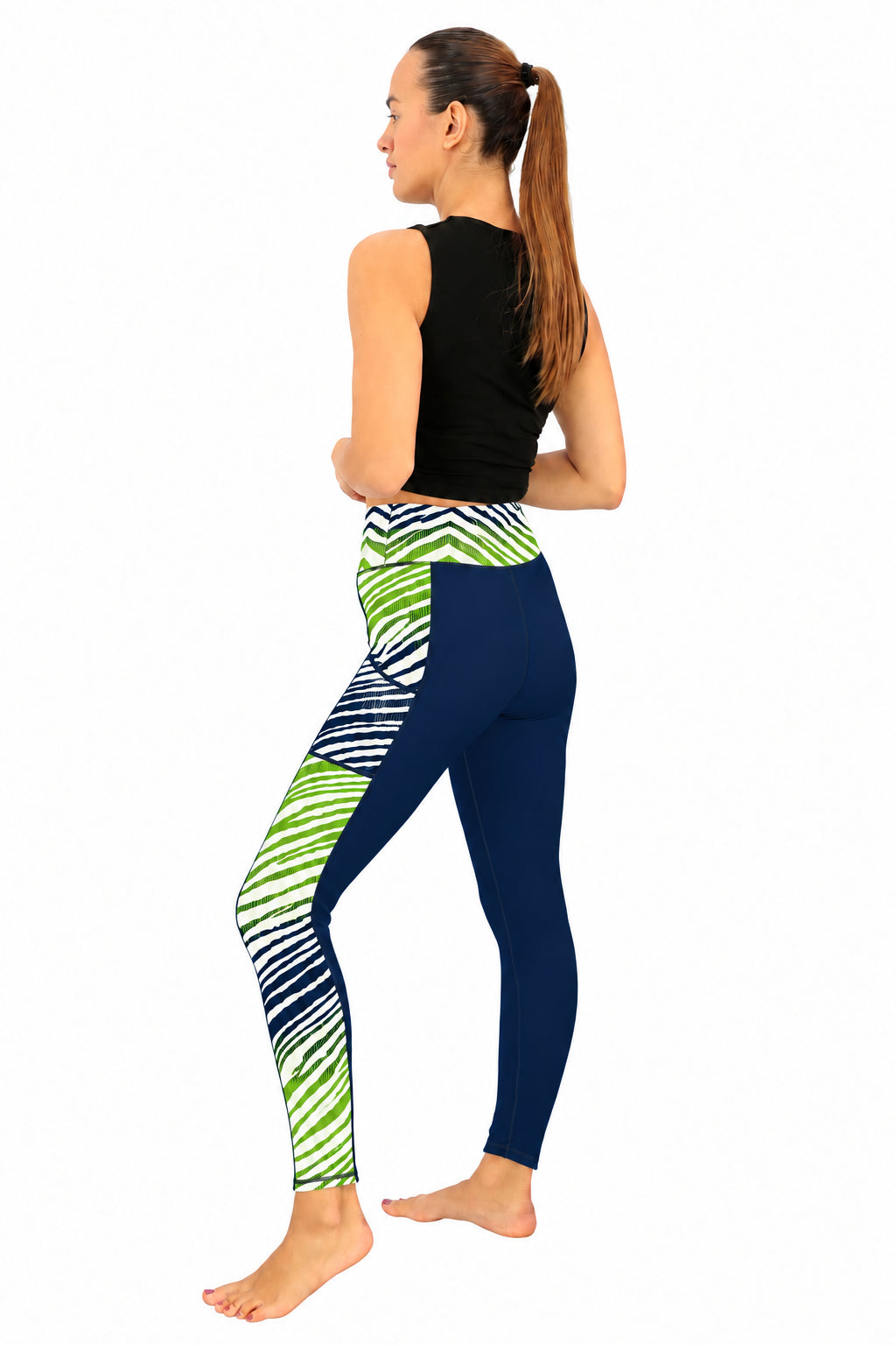 Zubaz NFL Women's Elevated Zebra Ombre Leggings, Seattle Seahawks