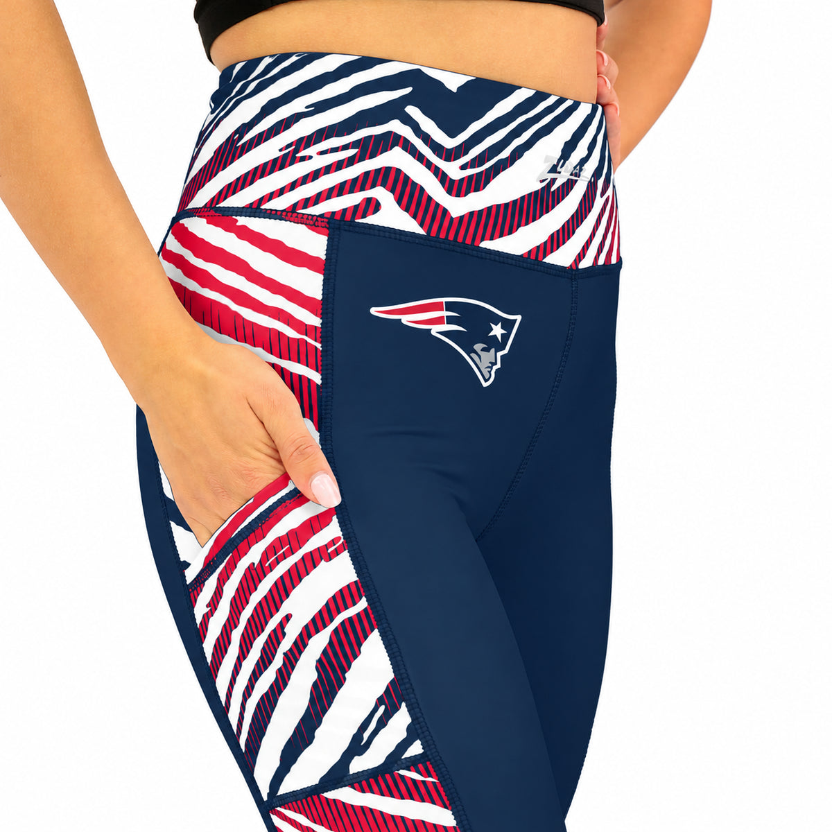 Zubaz NFL Women's Elevated Zebra Ombre Leggings, New England Patriots