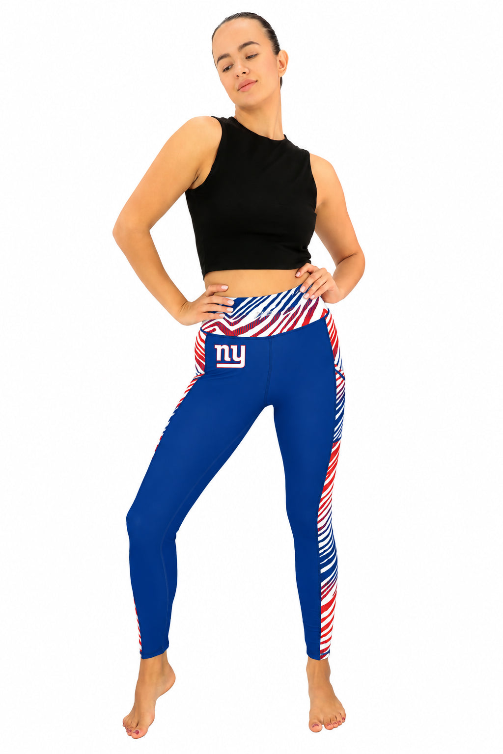 Zubaz NFL Women's Elevated Zebra Ombre Leggings, New York Giants