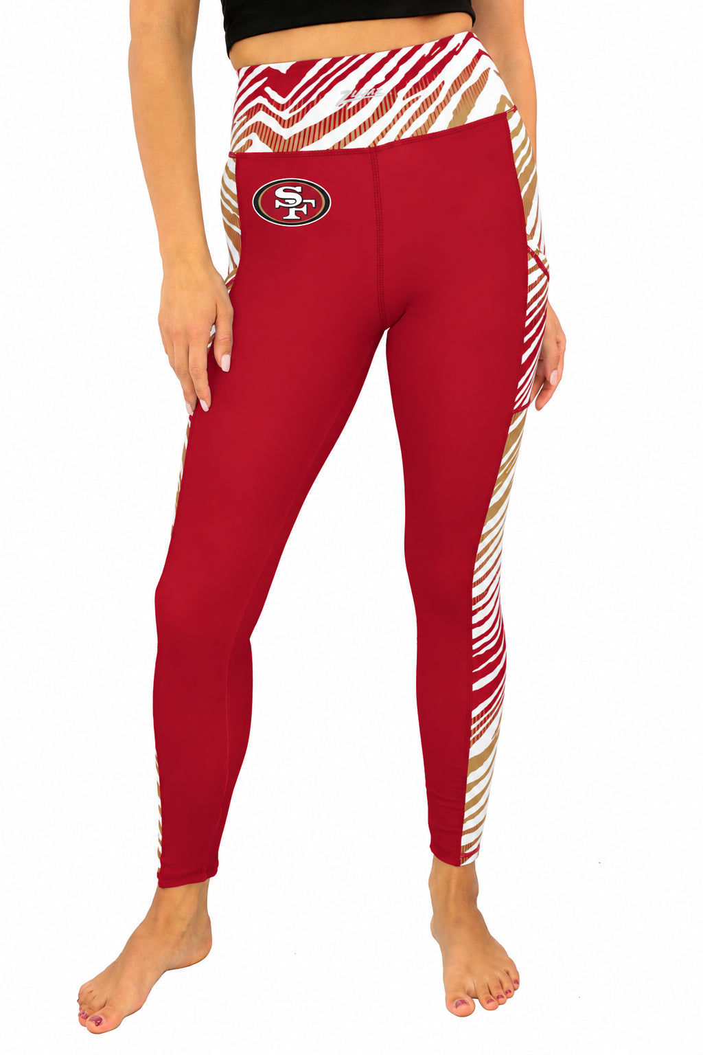 Zubaz NFL Women's Elevated Zebra Ombre Leggings, San Francisco 49ers