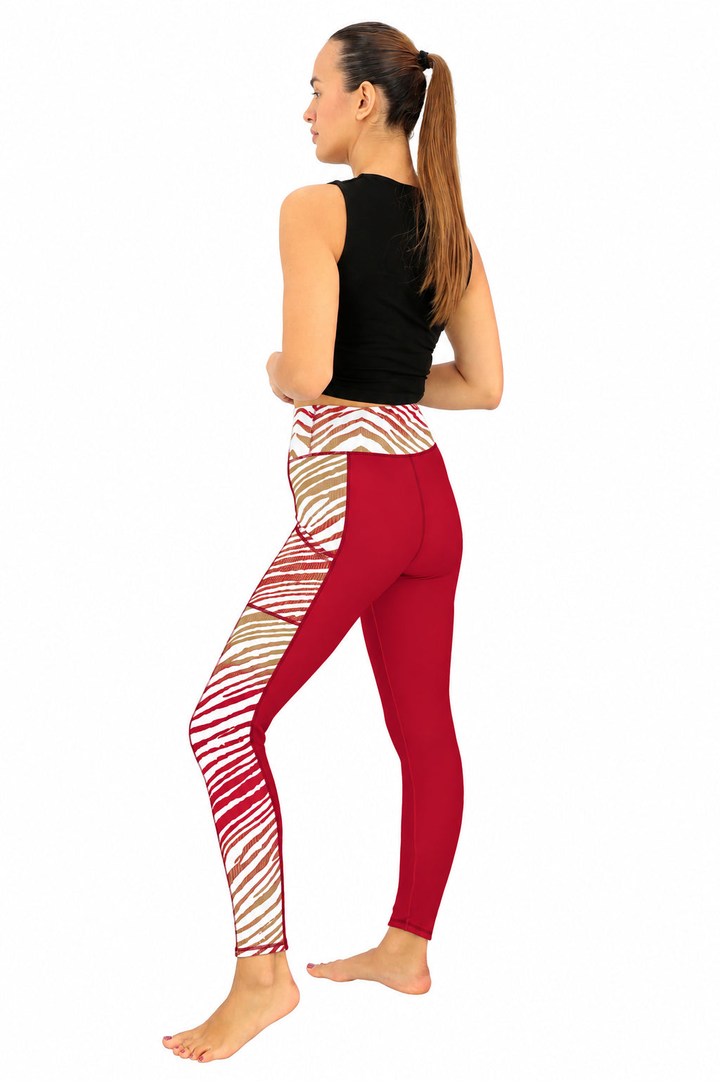 Zubaz NFL Women's Elevated Zebra Ombre Leggings, San Francisco 49ers