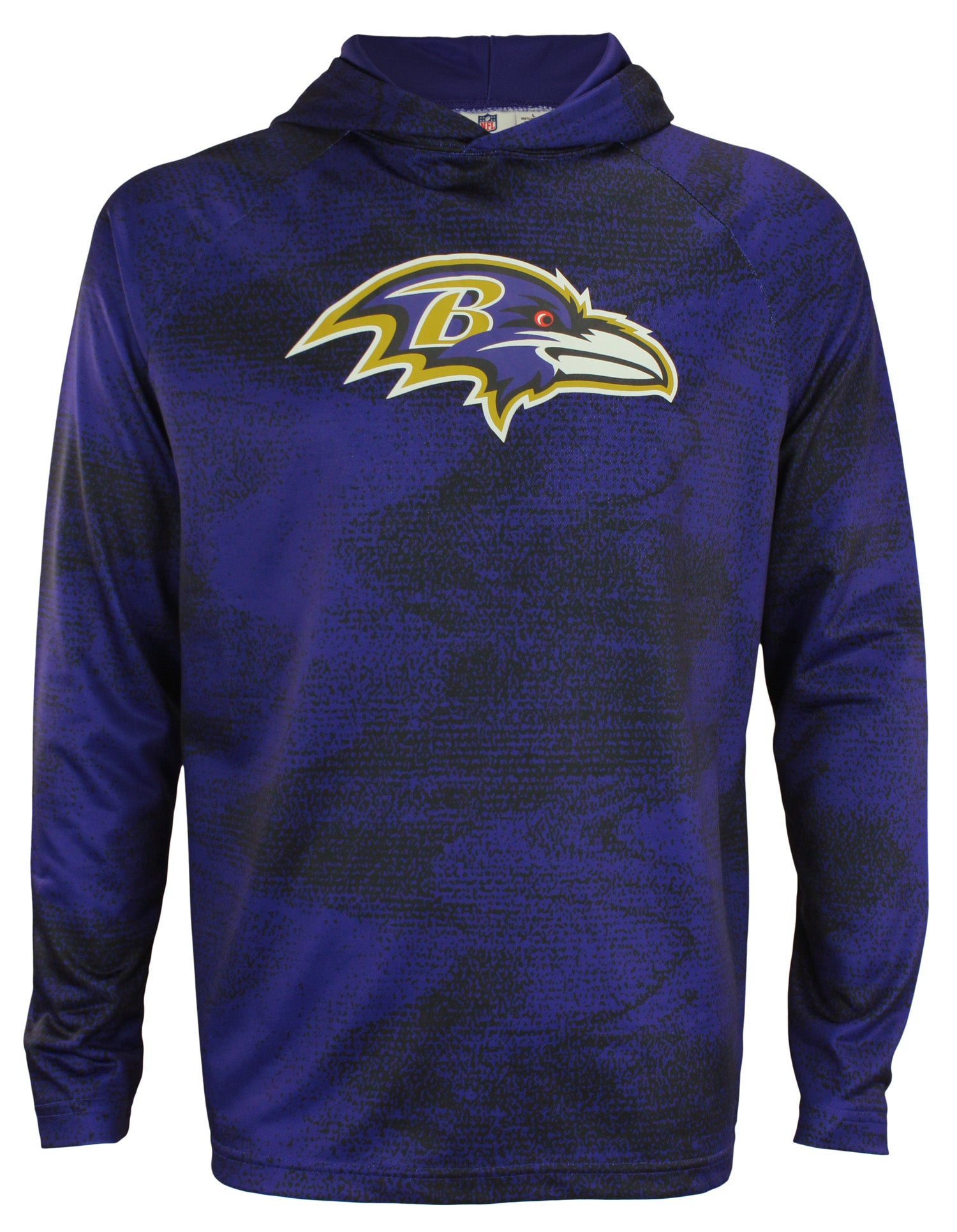 Zubaz NFL Baltimore Ravens Men's Static Body Lightweight French Terry Hoodie