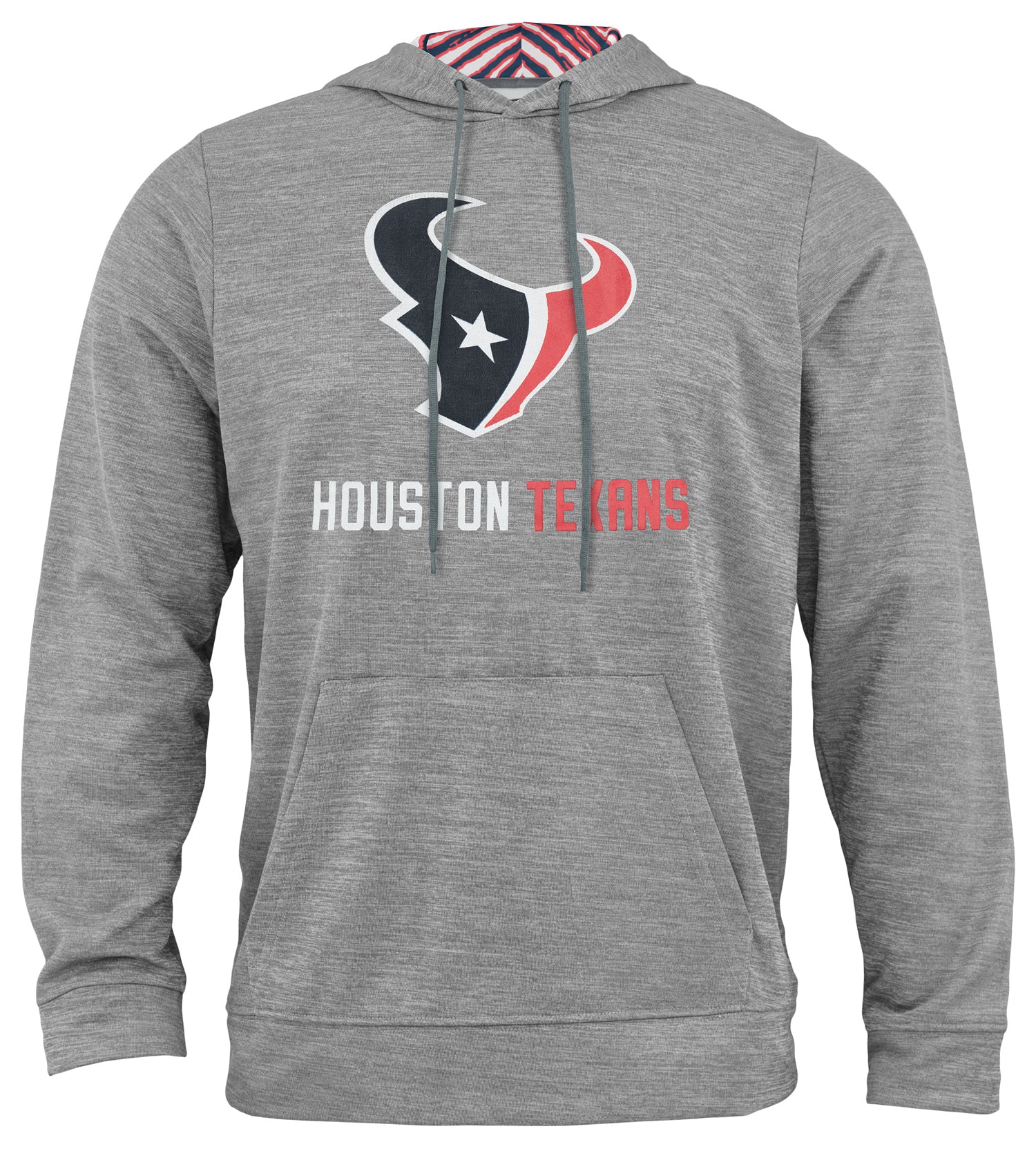 Zubaz NFL Men's Grey Team Name & Logo Zebra Hoodie Houston Texans - Official NFL Texans Zubaz Apparel (1 of 3)