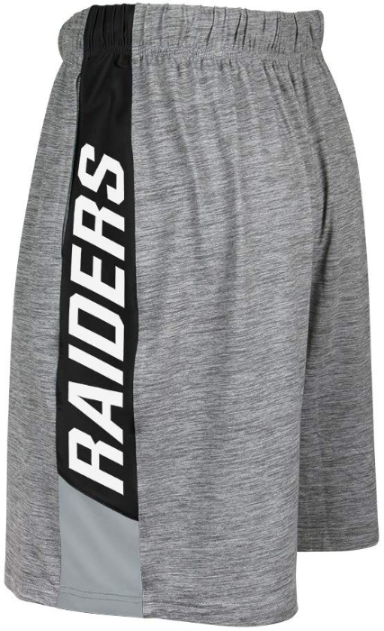 Zubaz NFL Football Men's Oakland Raiders Tonal Gray Space Dye W/Solid Stripe Shorts