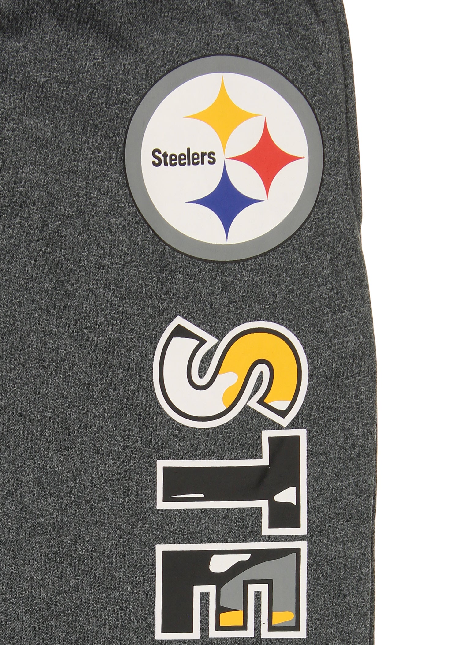 Zubaz NFL Men's Pittsburgh Steelers Poly Fleece Dark Heather Gray Sweatpants