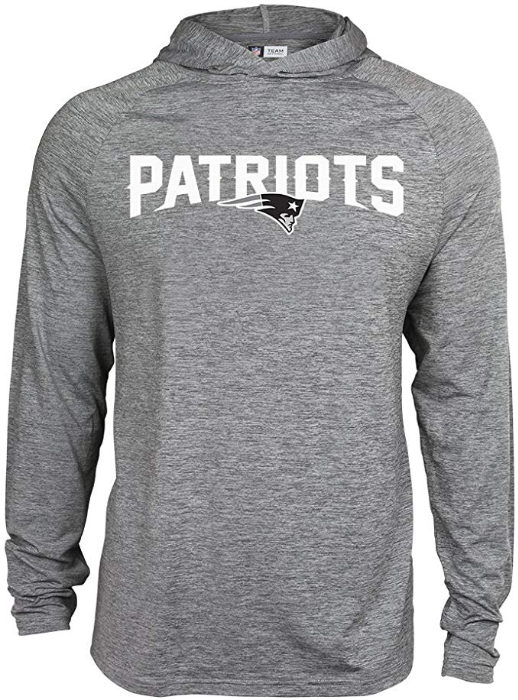 Zubaz NFL Football Men's New England Patriots Tonal Gray Lightweight Hoodie