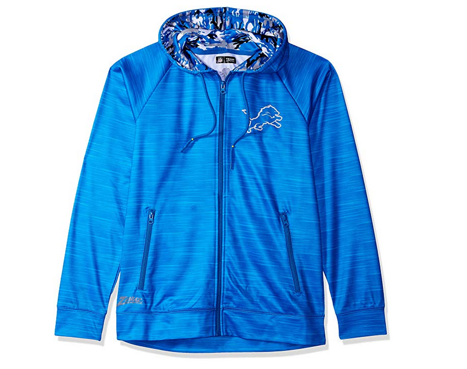 Zubaz Men's NFL Detriot Lions Zip Up Hoodie With Camo Accents