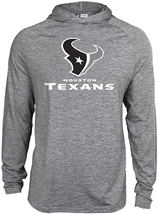 Zubaz NFL Football Men's Houston Texans Tonal Gray Lightweight Hoodie