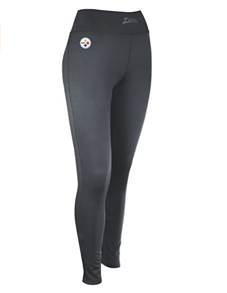 Zubaz NFL Women's Pittsburgh Steelers Solid Leggings, Charcoal - Official NFL Steelers Zubaz Apparel (1 of 2)