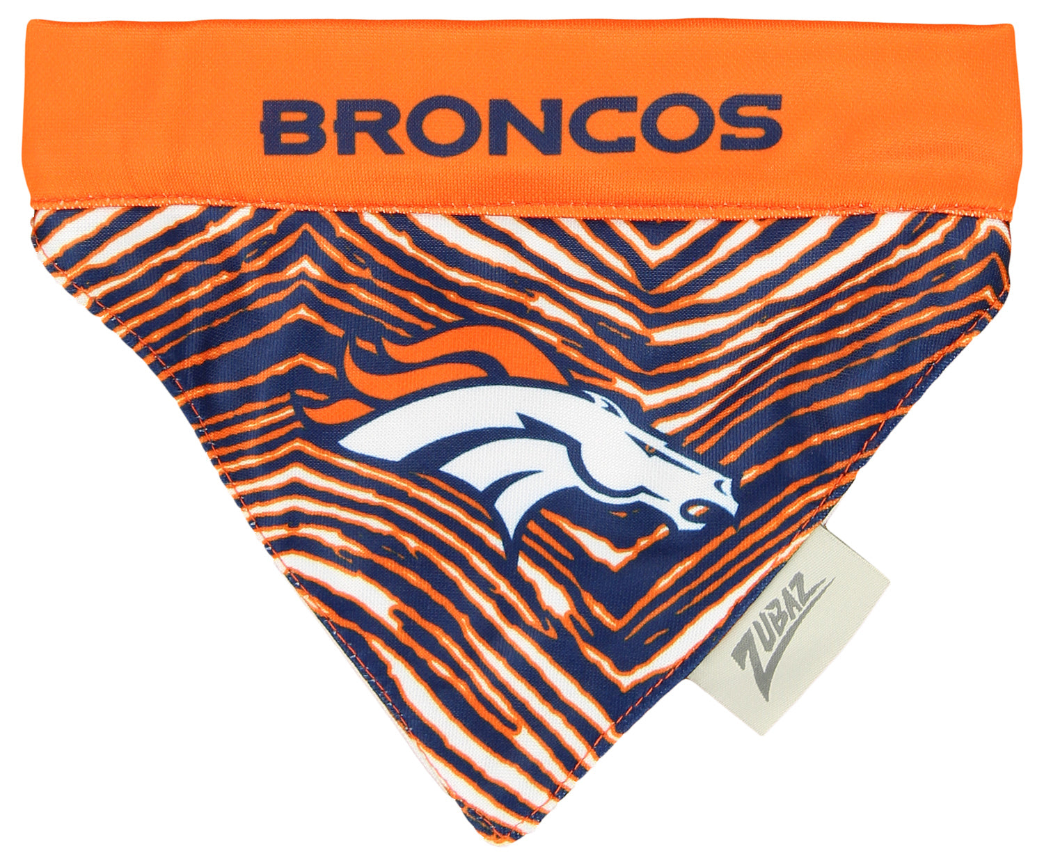 Zubaz X Pets First NFL Denver Broncos Reversible Bandana For Dogs & Cats - Official NFL Broncos Zubaz Apparel (1 of 5)
