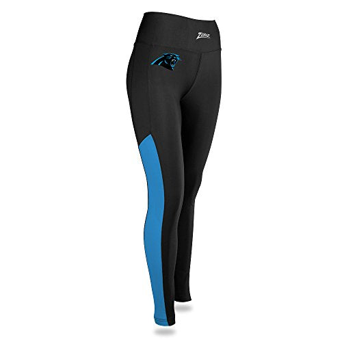 Zubaz NFL Women’s Carolina Panthers Solid Color Team Logo Leggings