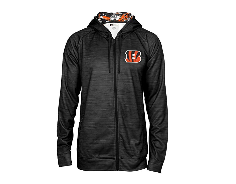 Zubaz Men's NFL Cincinnati Bengals Zip Up Hoodie With Camo Accents