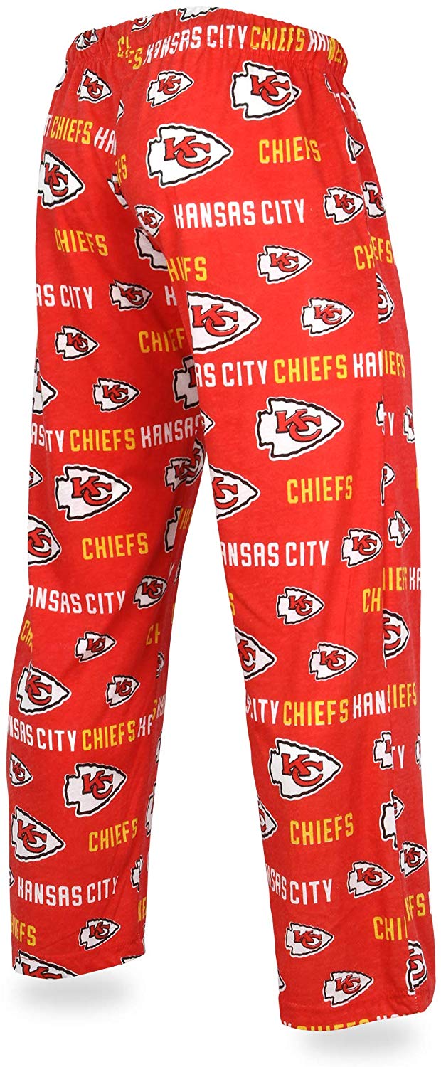 Zubaz NFL Football Men's Kansas City Chiefs Print Logo Comfy Pants w/Wordmark