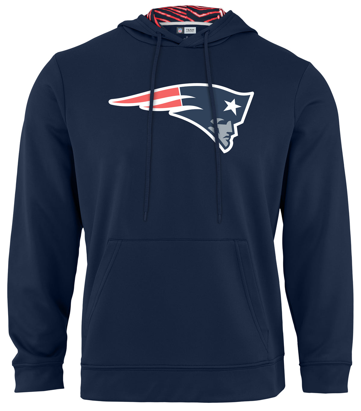 Zubaz NFL Men's New England Patriots Team Color Primary Logo With Zebra Hood Liner - Official NFL Patriots Zubaz Apparel (1 o
