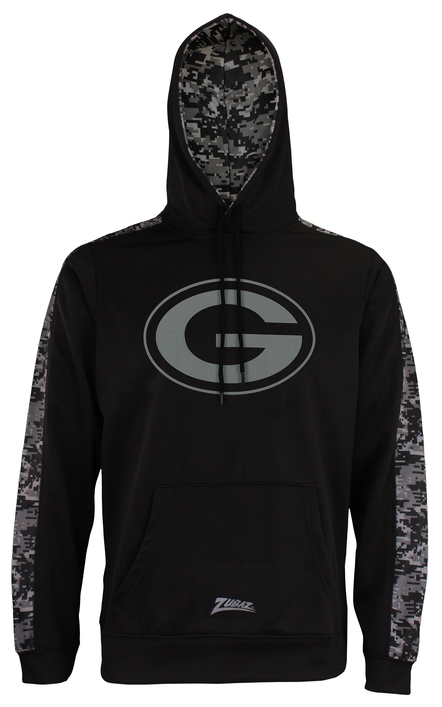 Zubaz Men's NFL Green Bay Packers Black Digi Camo Pullover Hoodie