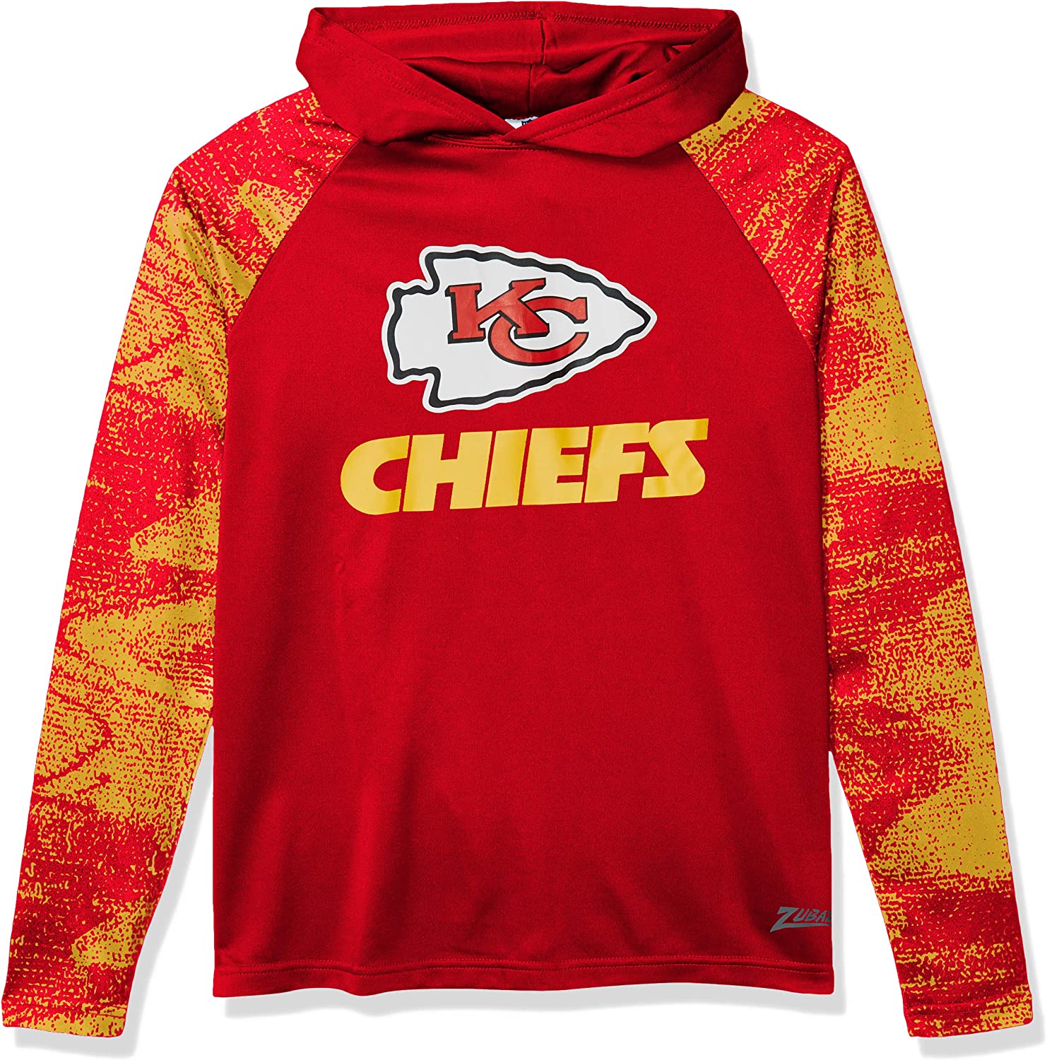 Zubaz Kansas City Chiefs NFL Men's Static French Terry Lightweight Pullover Hoodie - Official NFL Chiefs Zubaz Apparel