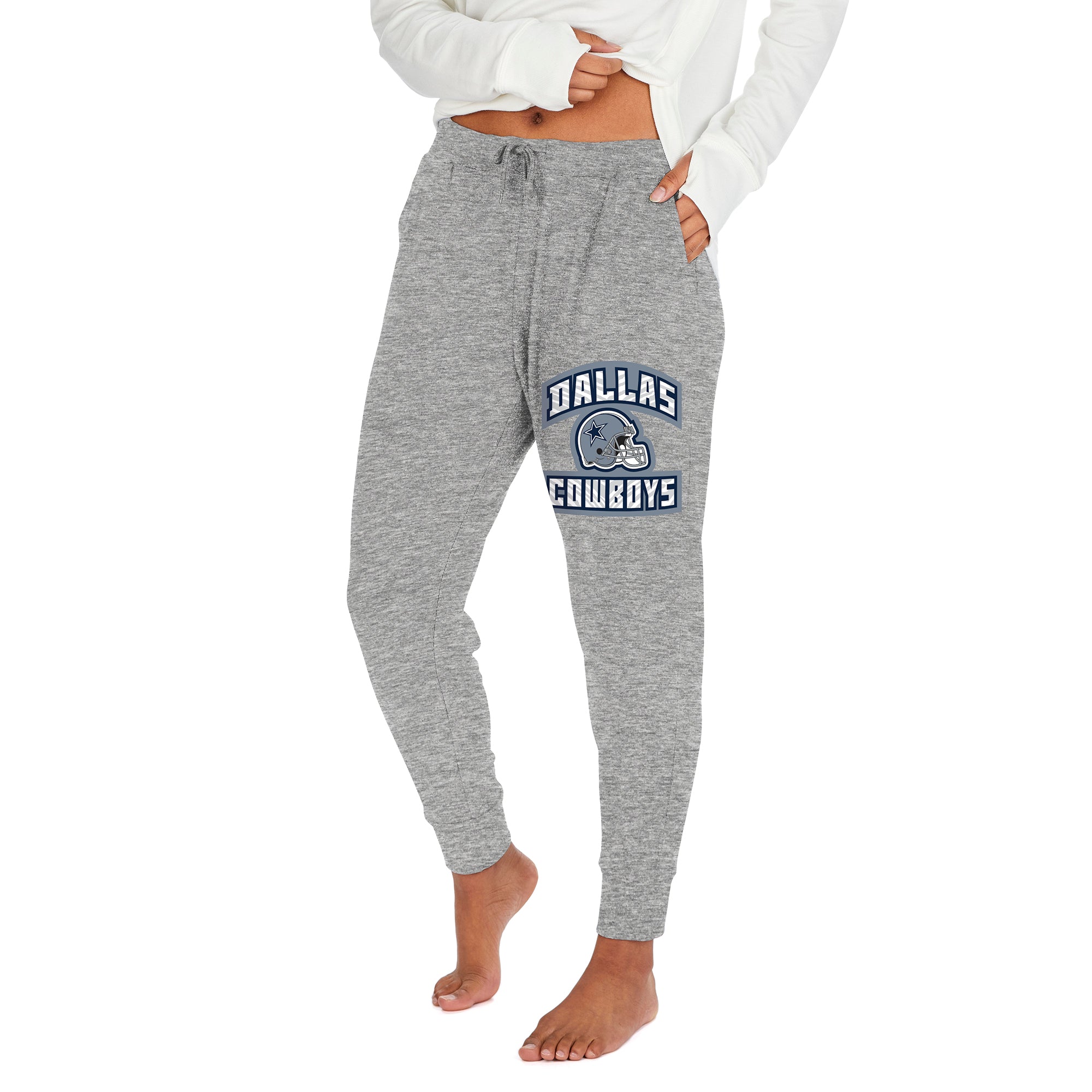 Zubaz NFL Women's Dallas Cowboys Marled Gray Soft Jogger
