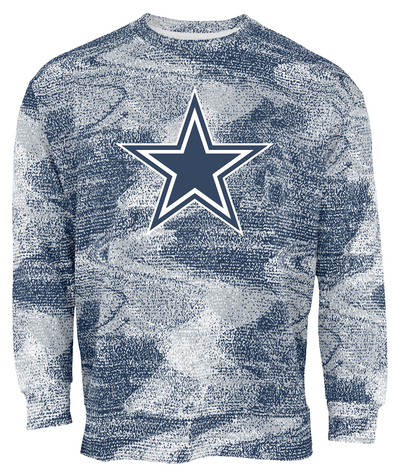 Zubaz NFL Men's Team Logo Static Crew Neck Sweatshirt Dallas Cowboys - Official NFL Cowboys Zubaz Apparel