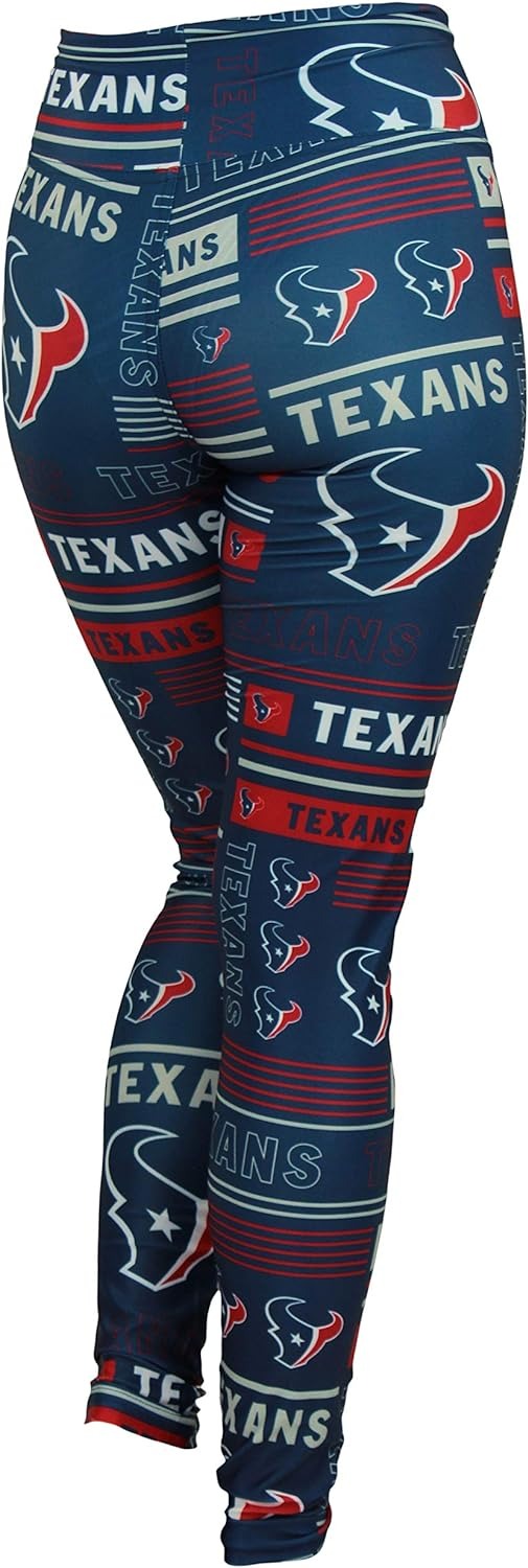 Zubaz NFL WOMEN'S HOUSTON TEXANS TEAM COLOR COLUMN LEGGING