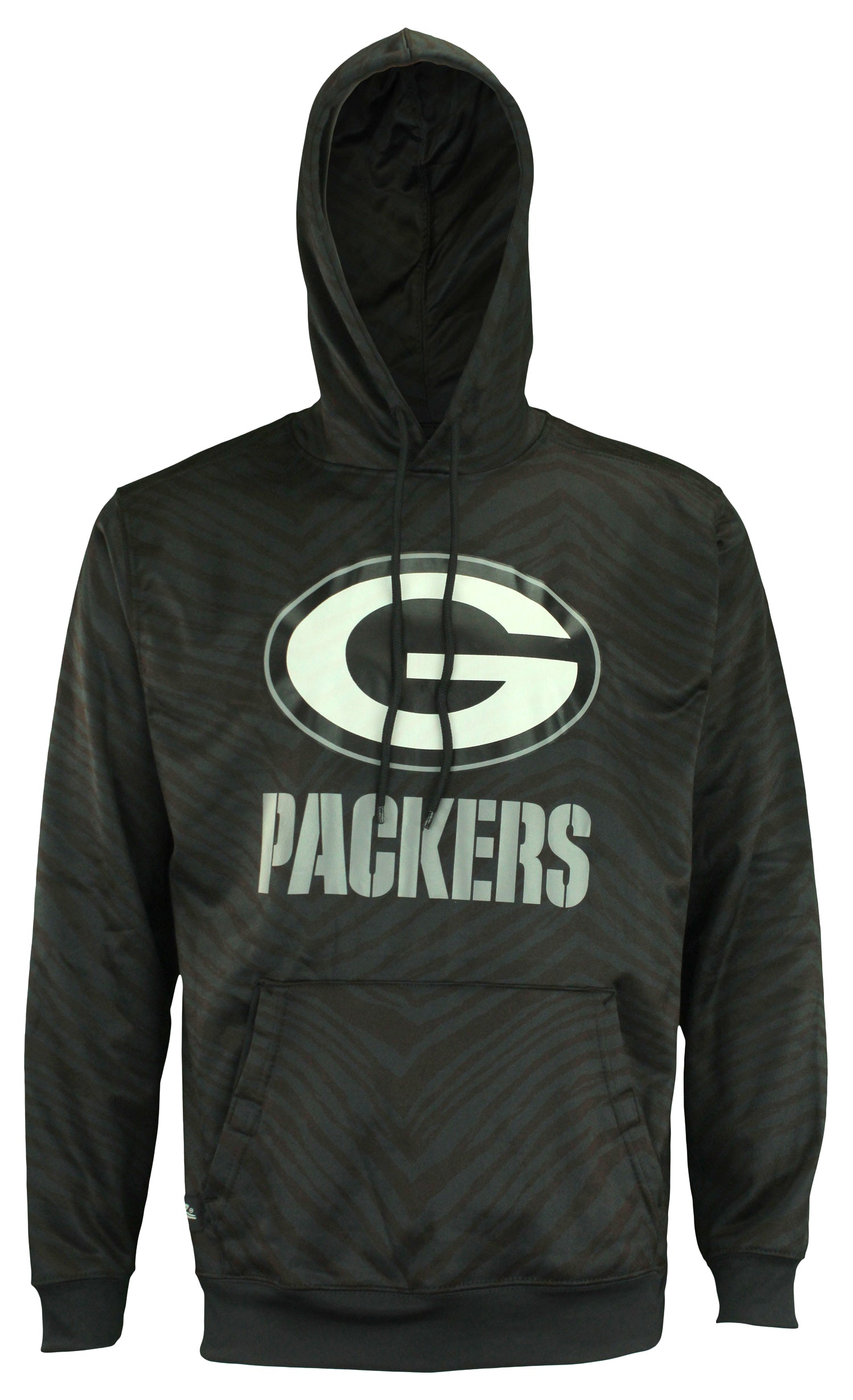 Zubaz NFL Football Men's Green Bay Packers Zebra Tonal Slub Hoodie
