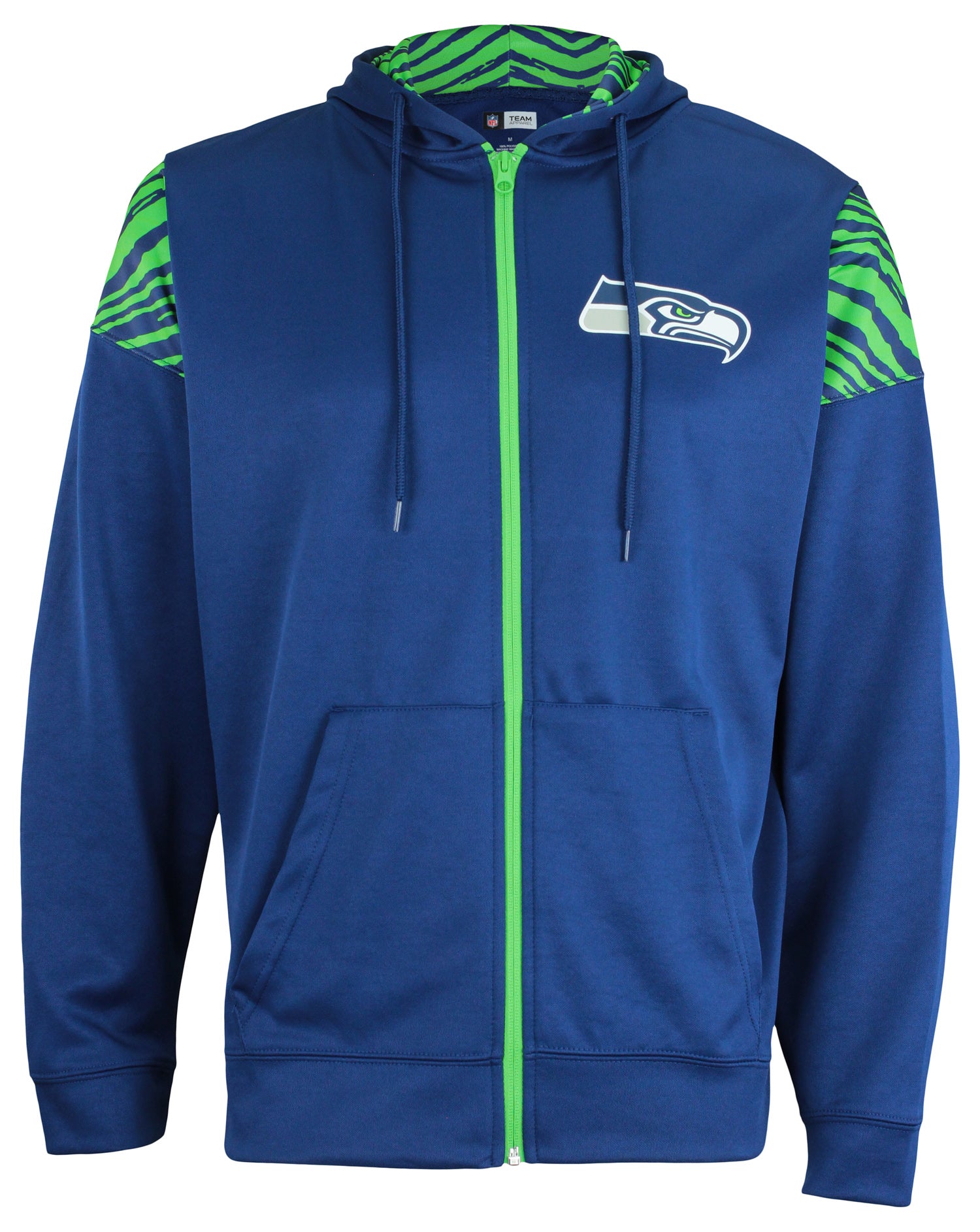 Zubaz Seattle Seahawks NFL Men's Full Zip Hoodie with Zebra Print Details - Official NFL Seahawks Zubaz Apparel (1 of 3)