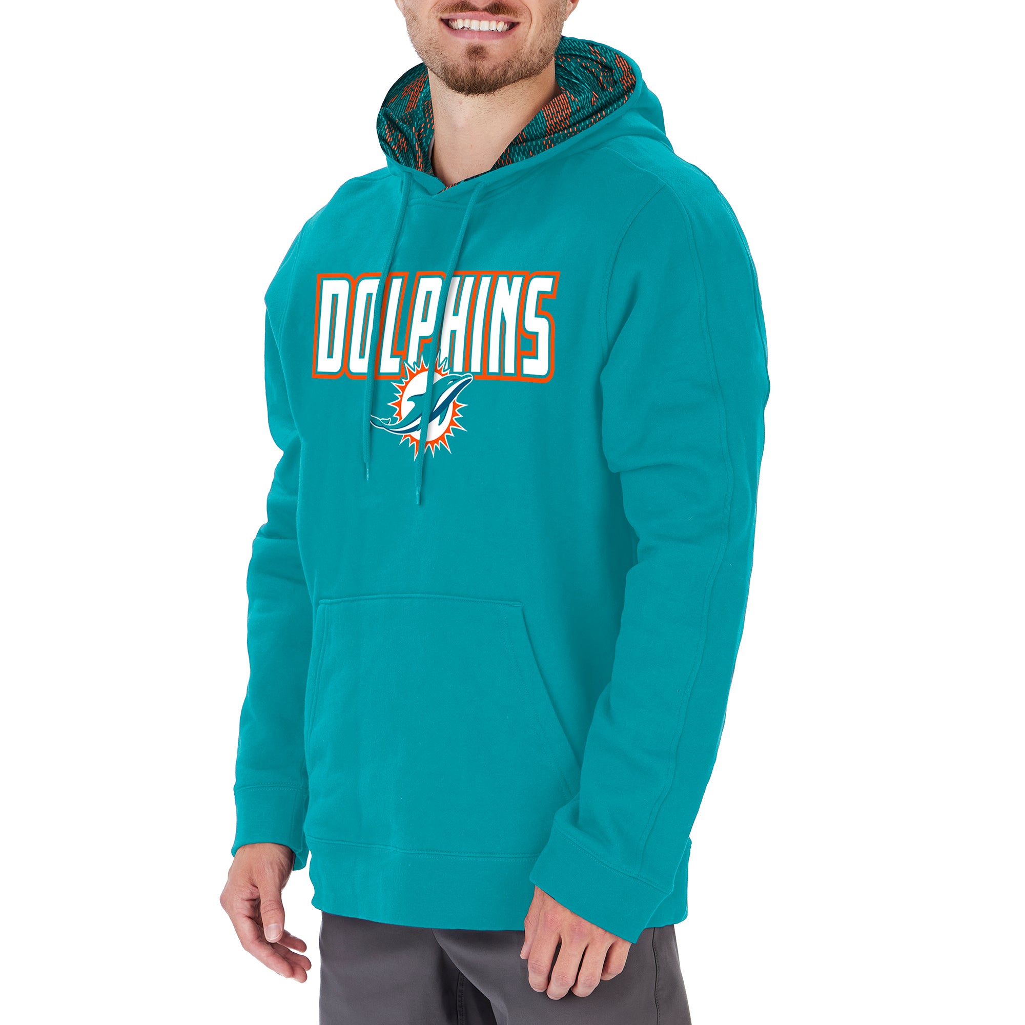 Zubaz Men's NFL Miami Dolphins Viper Print Hoodie