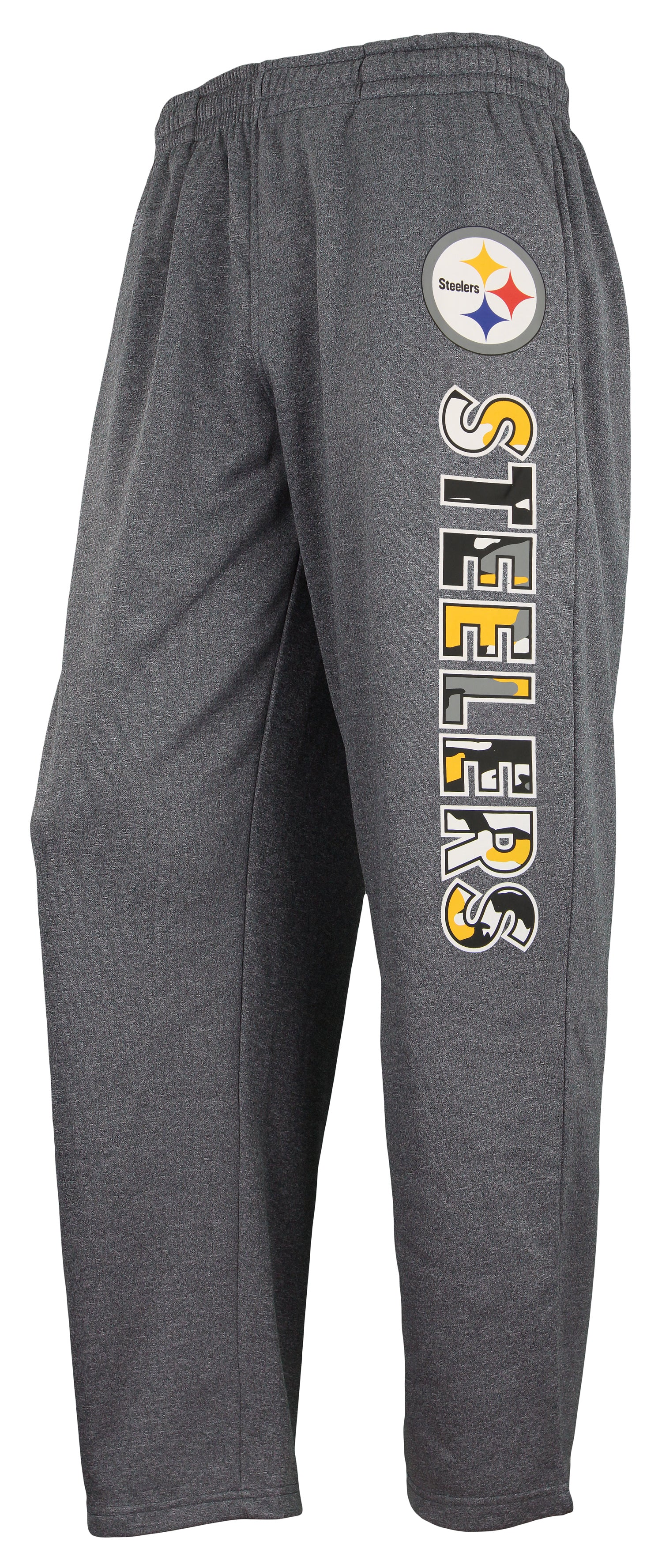 Zubaz NFL Men's Pittsburgh Steelers Poly Fleece Dark Heather Gray Sweatpants