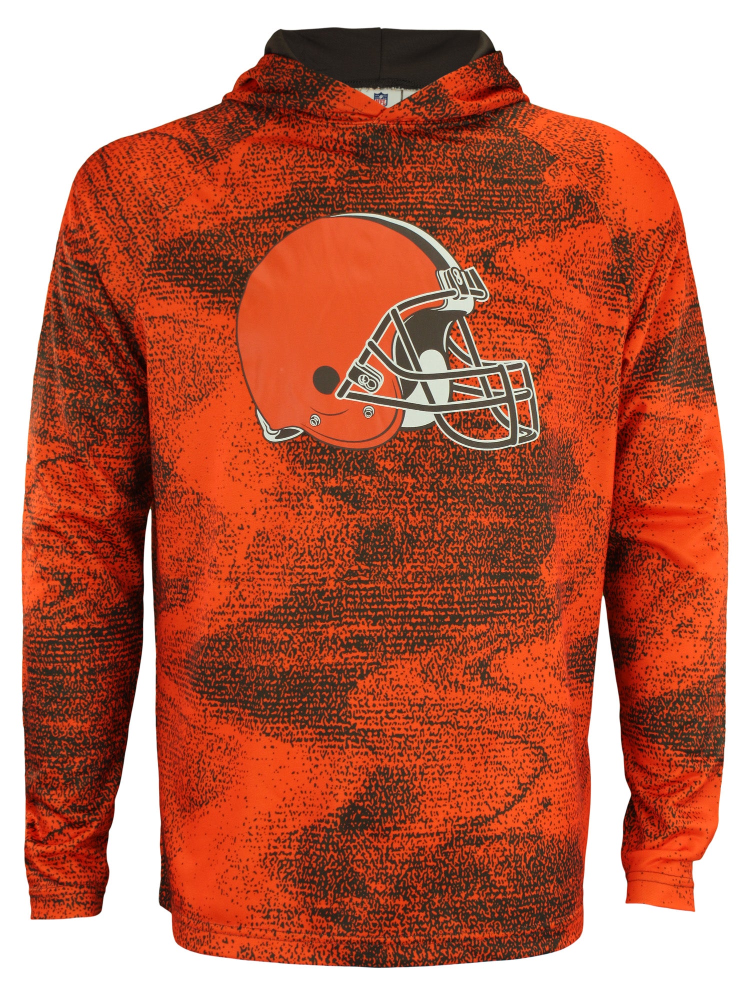Zubaz NFL Cleveland Browns Men's Static Body Lightweight French Terry Hoodie