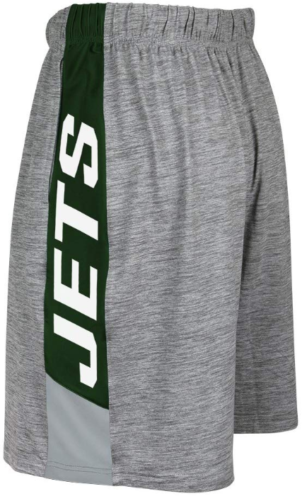Zubaz NFL Football Men's New York Jets Tonal Gray Space Dye W/Solid Stripe Shorts