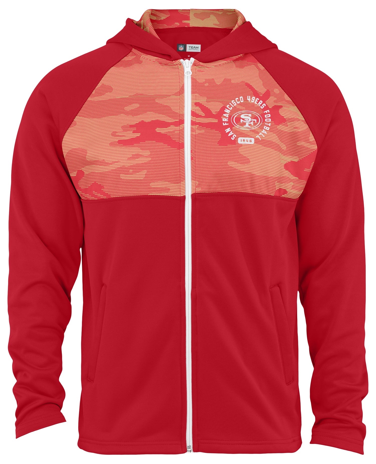 Zubaz NFL Men's Standard Full Zip Hoodie With Yoke San Francisco 49Ers - Official NFL 49ers Zubaz Apparel (1 of 2)
