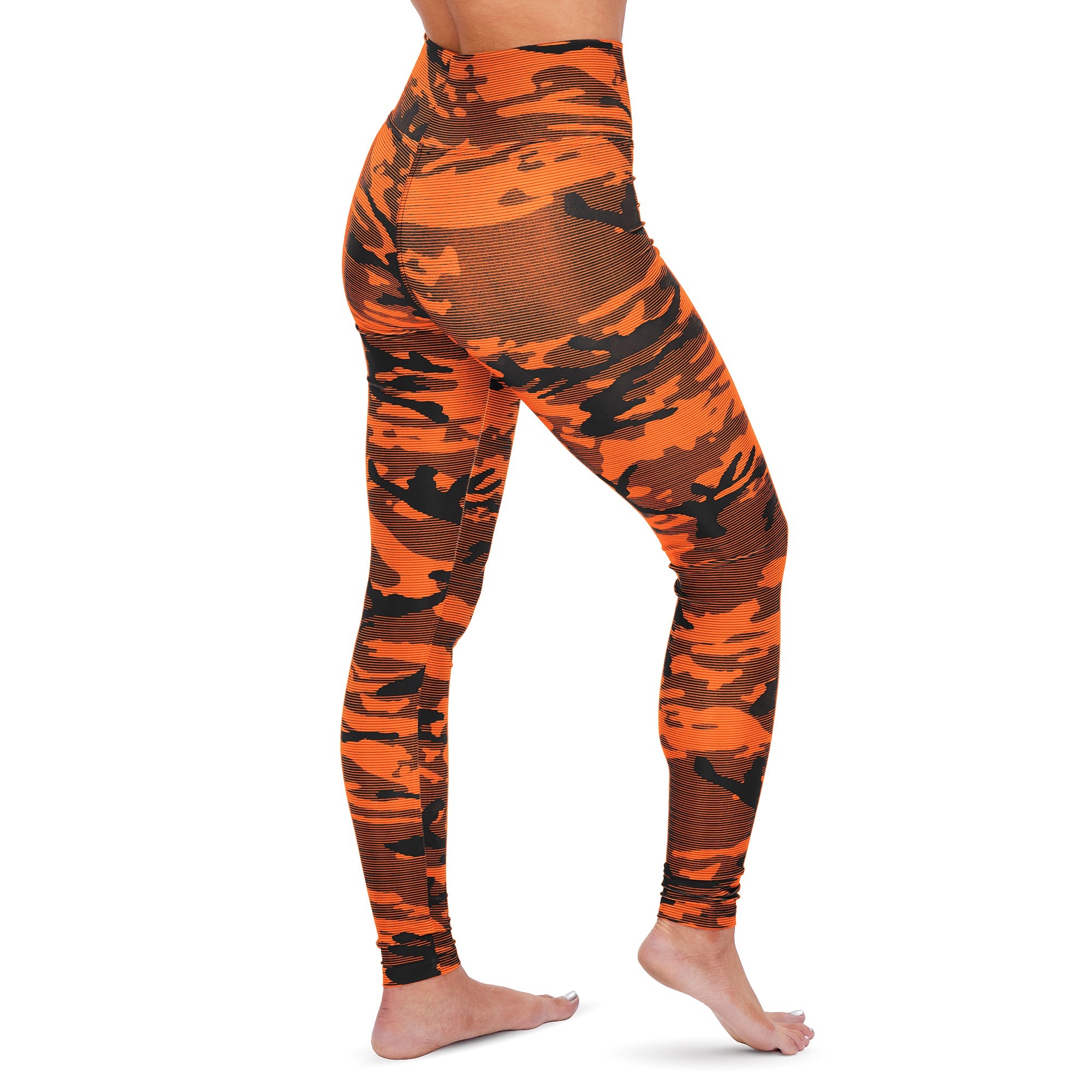 Zubaz NFL Women's Cincinnati Bengals Marled Camo Lines Leggings
