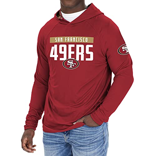 Zubaz NFL Men's San Francisco Solid Team Hoodie With Camo Lined Hood