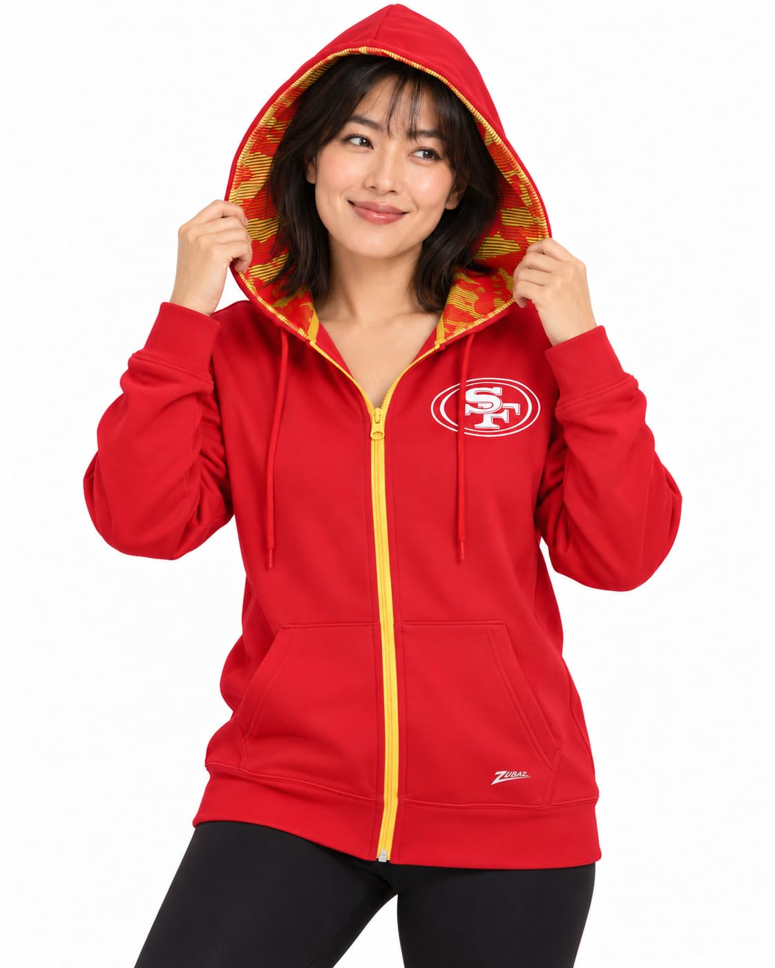 Zubaz NFL Women's Standard Full Zip Hoodie New York Jets