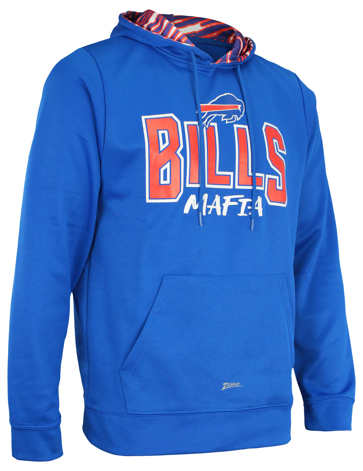 Zubaz NFL BUFFALO BILLS ROYAL BLUE HOOD W/ ROYAL/RED ZEBRA HOOD LINER & BILLS MAFIA GRAPHIC - Official NFL Bills Zubaz Appare