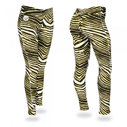 Zubaz NFL Women's Pittsburgh Steelers Zebra Print Legging Bottoms - Official NFL Steelers Zubaz Apparel (5 of 5)