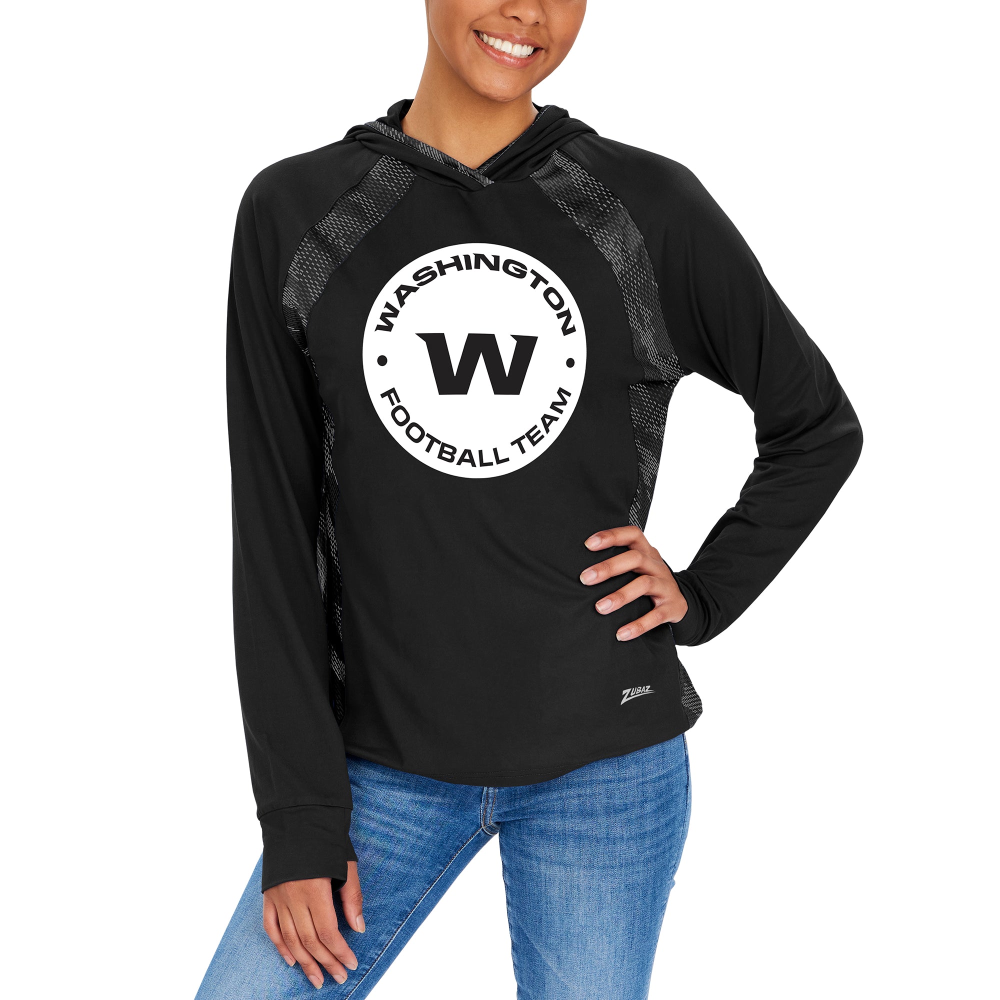 Zubaz NFL Women's Washington Football Team Elevated Hoodie W/ Black Viper Print